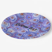 Paarse cirkels aangepaste tekst papier Borden Papieren Bordje (Gekanteld)