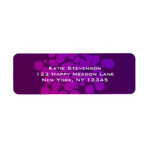 Paarse cirkels Abstracte achtergrond Etiket