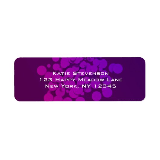 Paarse cirkels Abstracte achtergrond Etiket (Voorkant)