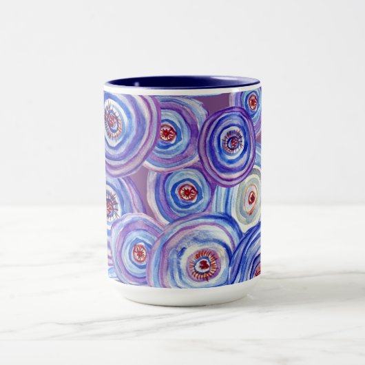 Paarse cirkels combo Mok (Midden)