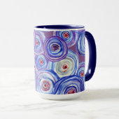 Paarse cirkels combo Mok (Voorkant rechts)