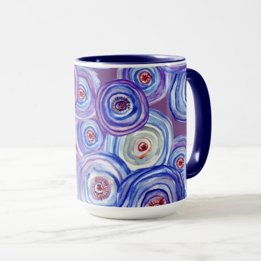 Paarse cirkels combo Mok (Voorkant rechts)