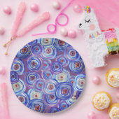 Paarse Cirkels Douanepapier Borden, Paarse partij Papieren Bordje (Feest)