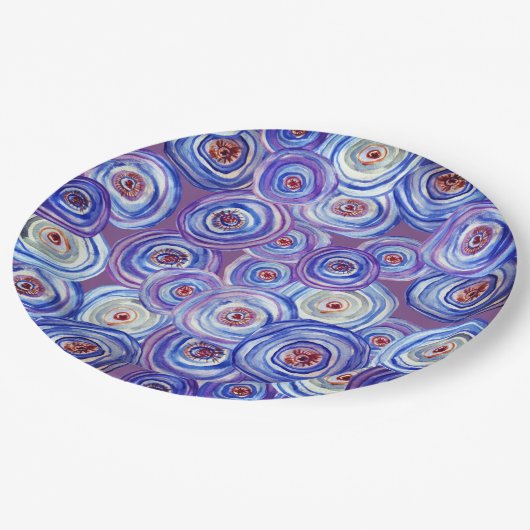 Paarse Cirkels Douanepapier Borden, Paarse partij Papieren Bordje (Gekanteld)