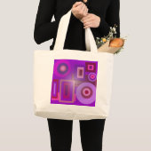 paarse cirkels en vierkanten grote tote bag (Voorkant (product))