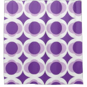 paarse cirkels met elkaar verbonden witte buitenri douchegordijn (Voorkant)