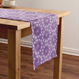 Paarse Cirkels Patroon Tafel Runner Lange Tafelloper