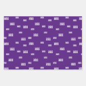 Paarse "Class of" Dog Label en Stippen patroon Inpakpapier Vel (Voorkant 2)