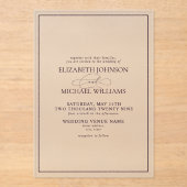 Paarse Classic Script Wedding Acryl Uitnodigingen (Voorkant)