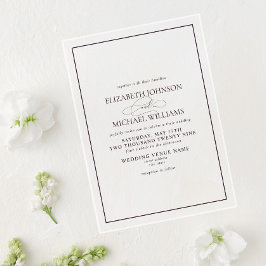 Paarse Classic Script Wedding Acryl Uitnodigingen