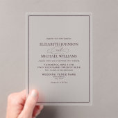 Paarse Classic Script Wedding Acryl Uitnodigingen (Insitu (Draagbaar))