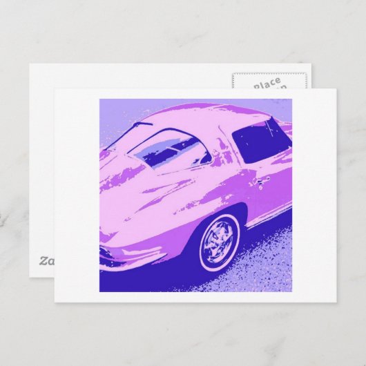 Paarse Classic Split Window Corvette Briefkaart (Voorkant / Achterkant)