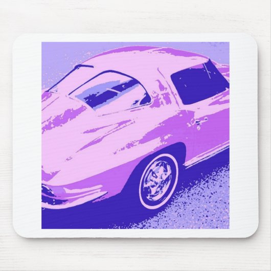 Paarse Classic Split Window Corvette Muismat (Voorkant)