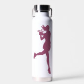 Paarse Classy Vrouw Tennisser Gepersonaliseerd Waterfles (Voorkant)