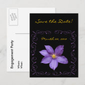Paarse Clematis Aankondigingskaart (Voorkant / Achterkant)