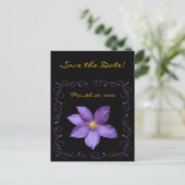 Paarse Clematis Aankondigingskaart (Staand voorkant)