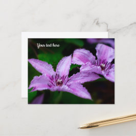 Paarse Clematis Ansichtkaart Briefkaart