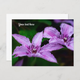 Paarse Clematis Ansichtkaart Briefkaart
