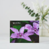 Paarse Clematis Ansichtkaart Briefkaart (Staand voorkant)