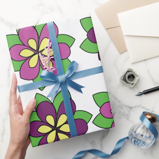 Paarse Clematis Bloem Cadeaupapier (Geschenken)