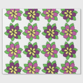 Paarse Clematis Bloem Cadeaupapier (Vlak)