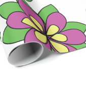 Paarse Clematis Bloem Cadeaupapier (Rol Hoek)