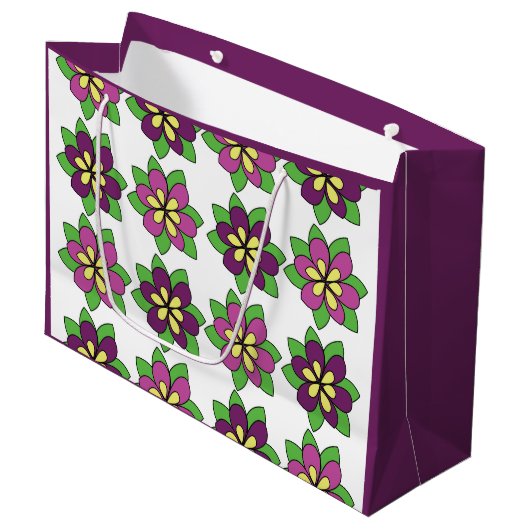Paarse Clematis Bloem Groot Cadeauzakje (Voorkant Gekanteld)