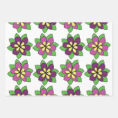 Paarse Clematis Bloem Inpakpapier Vel (Voorkant 3)