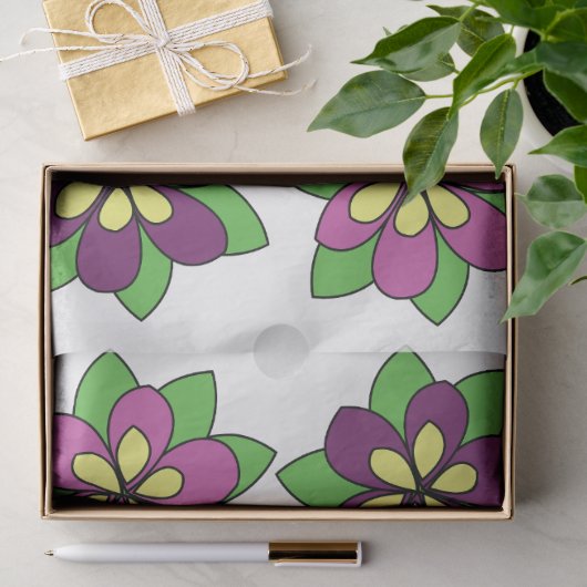 Paarse Clematis Bloem Tissuepapier (Geschenk)