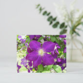 Paarse Clematis Briefkaart (Staand voorkant)