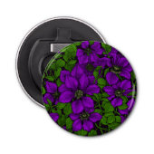 Paarse Clematis Button Flesopener (Voorkant)