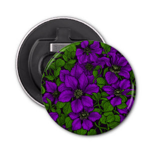 Paarse Clematis Button Flesopener