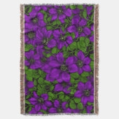 Paarse Clematis Deken (Voorkant Verticaal)