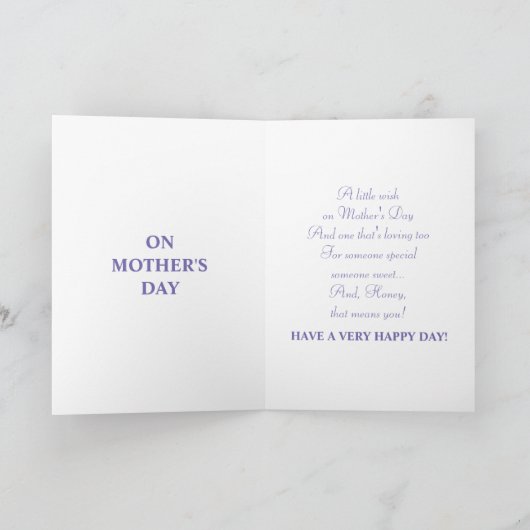 Paarse Clematis Dochter Moederdag Bloemen Kaart (Binnen)