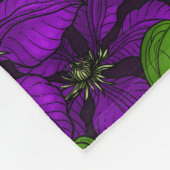 Paarse Clematis Fleece Deken (Hoek)