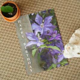Paarse Clematis Floral Birthday Kaart