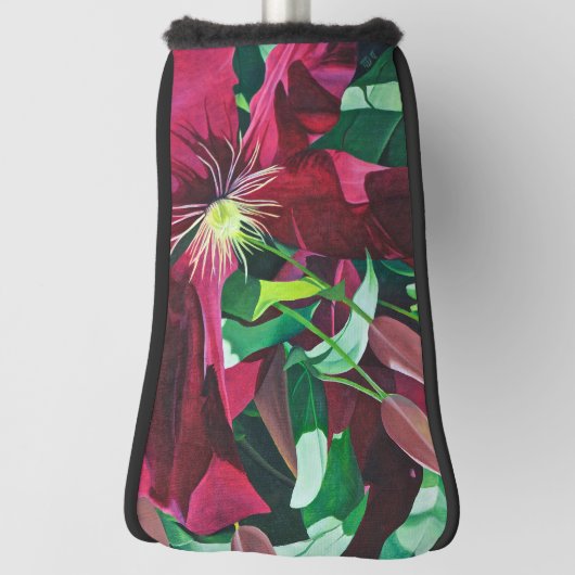 Paarse Clematis Floral Golfheadcover (Draai 90)