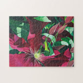 Paarse Clematis Floral Legpuzzel (Horizontaal)