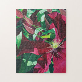 Paarse Clematis Floral Legpuzzel