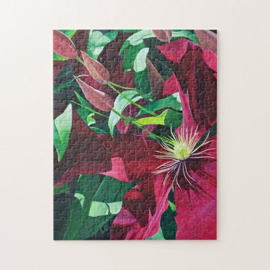 Paarse Clematis Floral Legpuzzel (Verticaal)