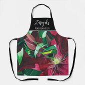 Paarse Clematis Floral, Medium Schort (Voorkant)