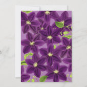  Paarse "Clematis Floral Summer Hummingbird" Kaart (Achterkant)