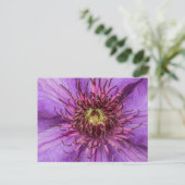 Paarse Clematis Flower Briefkaart (Staand voorkant)