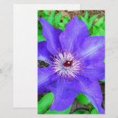 Paarse Clematis Flower Briefpapier (Voorkant / Achterkant)