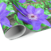 Paarse Clematis Flower Cadeaupapier (Rol Hoek)