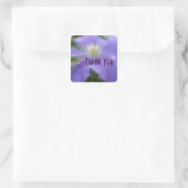 Paarse Clematis Flower Dank u wel Vierkante Sticker (Tas)