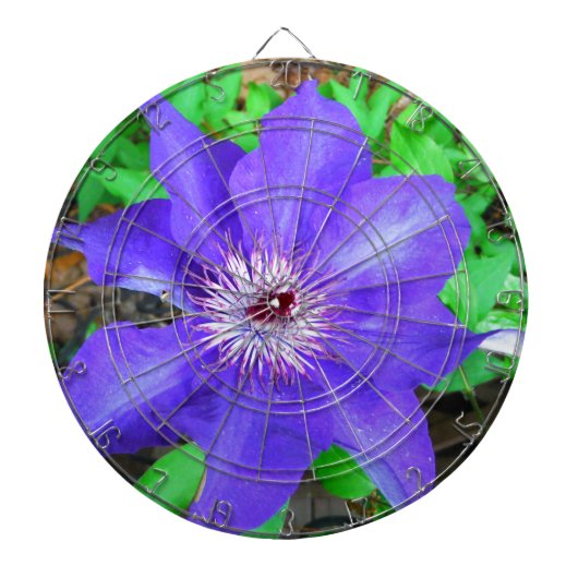 Paarse Clematis Flower Dartbord (Voorkant)