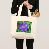 Paarse Clematis Flower Grote Tote Bag (Voorkant (product))