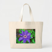 Paarse Clematis Flower Grote Tote Bag (Voorkant)