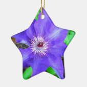 Paarse Clematis Flower Keramisch Ornament (Links)
